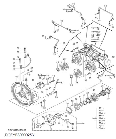 Original Unit Pump YB60000309 Hitachi