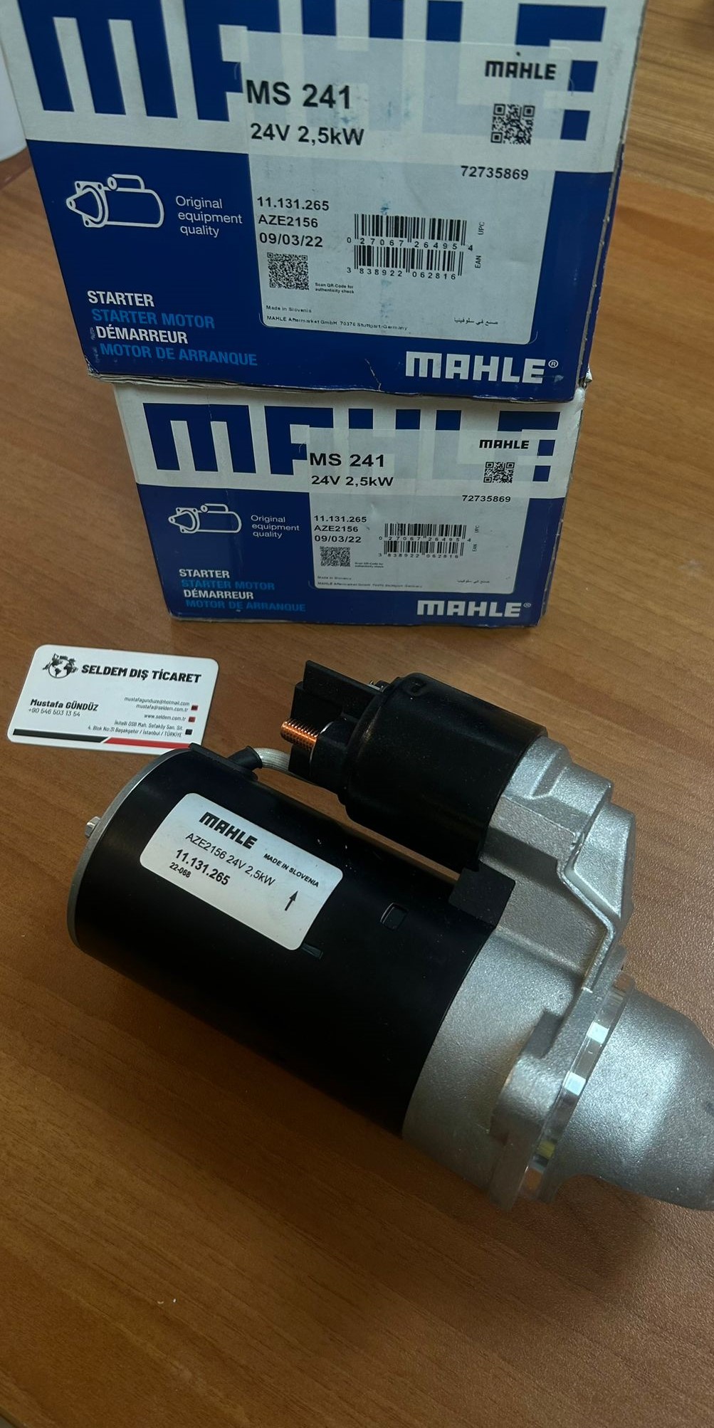 Mahle MS241 Starter - Marş Motoru 24V 2.5kW 11.131.265 AZE2156